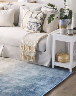 Matto viskoosi harmaa/sininen 140 x 200 cm ERCIS Matto viskoosi harmaa/sininen 140 x 200 cm ERCIS