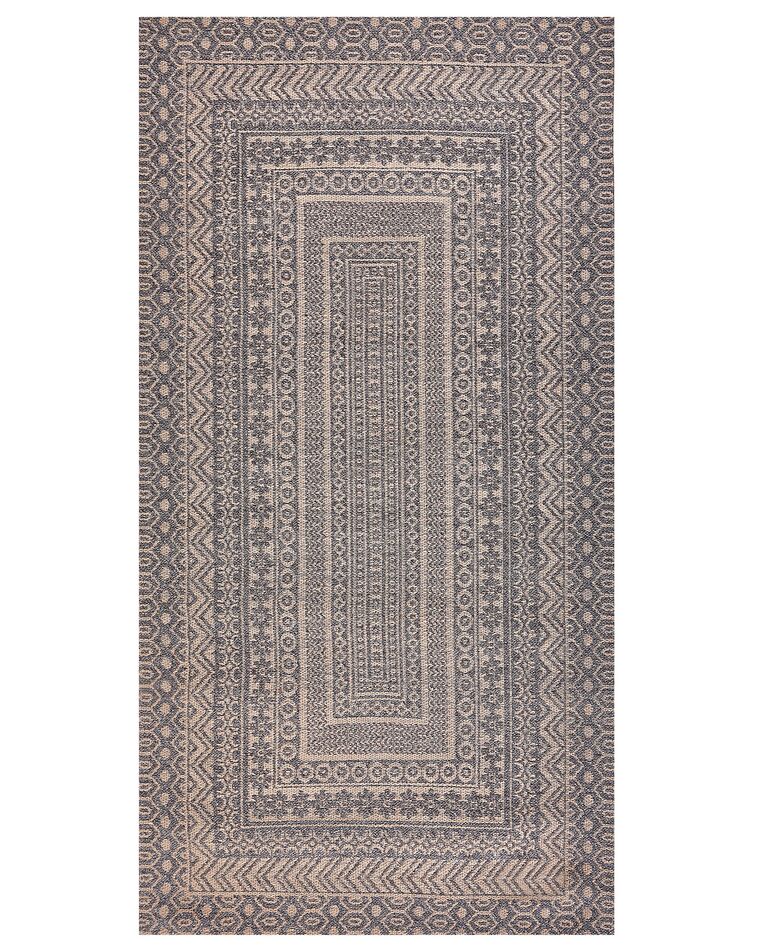 Teppich Jute beige / grau 80 x 150 cm geometrisches Muster Kurzflor BAGLAR_853361