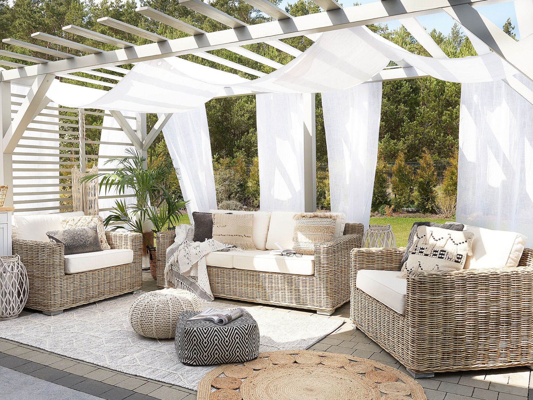 Lounge Set Rattan natürlich 4-Sitzer ARDEA | Beliani.ch