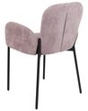 Conjunto de 2 sillas de comedor de tela rosa ALBEE_908177