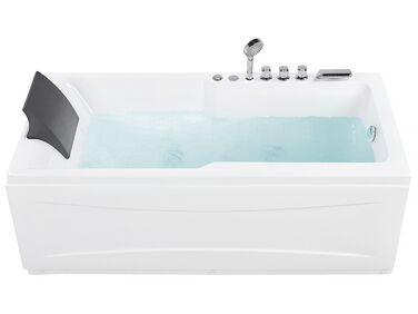 Bañera de hidromasaje LED de acrílico blanco izquierda 169 x 81 cm ARTEMISA