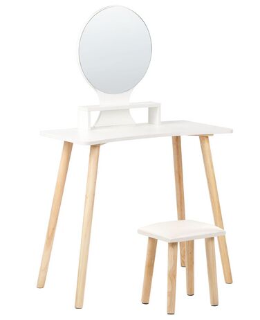 Dressing Table with Mirror and Stool White TOULOUGES
