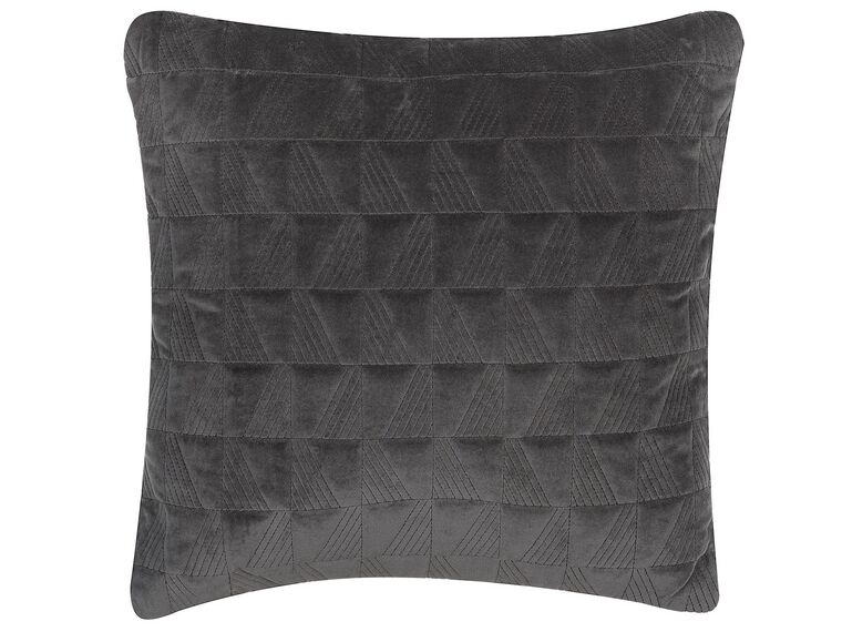 Cuscino cotone motivo in rilievo grigio scuro 45 x 45 cm LALAM_755300