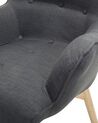 Wingback Chair with Footstool Dark Grey VEJLE_254954