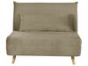 Sofa rozkładana welurowa jednoosobowa zielona oliwkowa SETTEN_874993