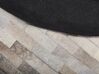 Okrúhly kožený koberec ⌀ 140 cm hnedá/béžová DUTLAR_787144