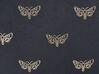 Set of 2 Velvet Cushions Butterfly Pattern 45 x 45 cm Black YUZURI_857843