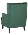 Velvet Armchair with Footstool Green SANDSET_776392