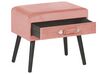 Nachttisch rosa Cord Koffer-Design EUROSTAR_773655