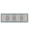 Teppich blau / hellbeige 80 x 240 cm orientalisches Muster Kurzflor GORDES_886628