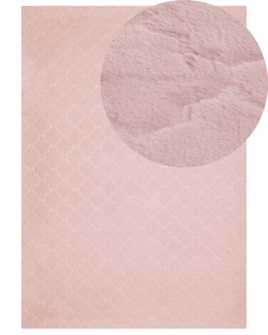 Matto jäniksen tekoturkis vaaleanpunainen 160 x 230 cm GHARO