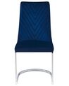 Lot de 2 chaises de salle à manger en velours bleu marine ALTOONA_795768