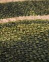 Round Area Rug Monstera Leaf Pattern ⌀ 140 cm Beige with Green INCIK_757812