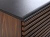 Sideboard dunkler Holzfarbton verschiebbare Türen PERTH_760367
