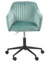 Krzesło biurowe regulowane welurowe zielone VENICE_868443