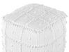Puf de algodón blanco 40 x 40 cm HARNAI_841514