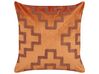 2 welurowe poduszki dekoracyjne geometryczny wzór 45 x 45 cm pomarańczowe SERGIPE _837758