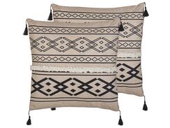 Koristetyyny 2 kpl 45 x 45 cm mustabeige PULMONARIA Koristetyyny 2 kpl 45 x 45 cm mustabeige PULMONARIA