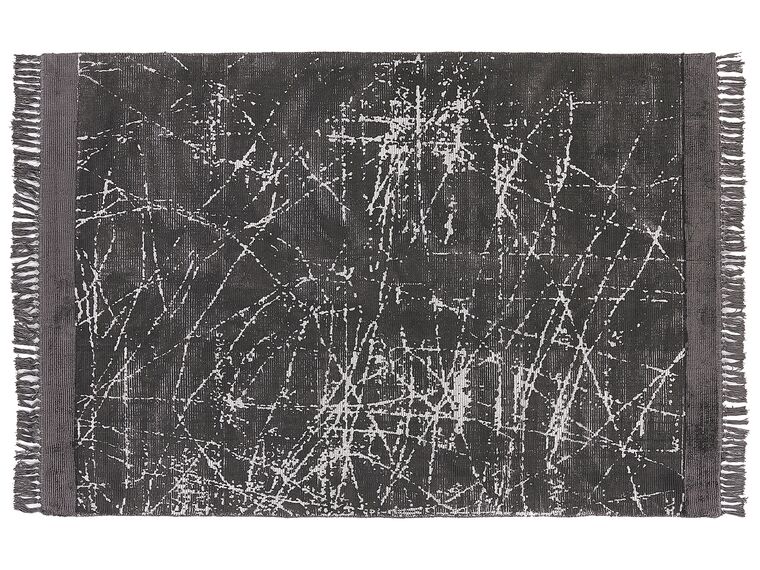 Teppich Viskose dunkelgrau 160 x 230 cm abstraktes Muster Kurzflor HANLI_836932