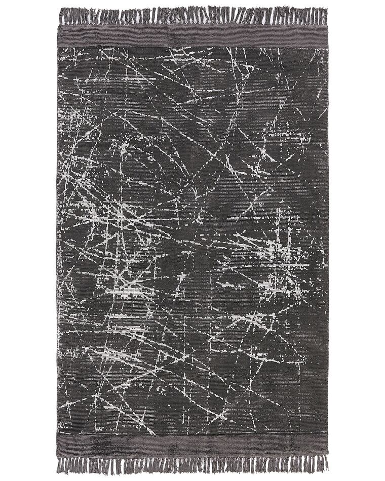 Teppich Viskose dunkelgrau 160 x 230 cm abstraktes Muster Kurzflor HANLI_836932