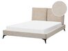 Corduroy EU Double Size Bed Taupe MELLE_882199