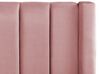 Cama de casal com arrumação em veludo rosa 140 x 200 cm NOYERS_834499