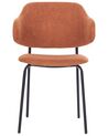 Set of 2 Fabric Dining Chairs Orange KENAI_874481