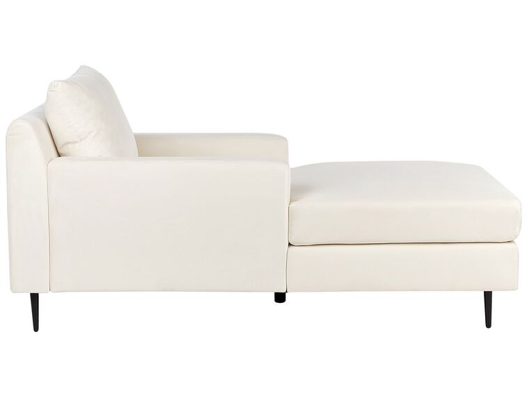 Chaise longue velluto beige e nero GUERET Beliani.it