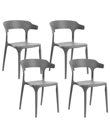 Conjunto de 4 cadeiras de jantar cinzentas escuras GUBBIO