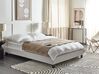 Fabric EU Double Bed Light Grey ROANNE_903108