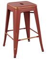 Set of 2 Steel Stools 60 cm Red with Gold CABRILLO_705348