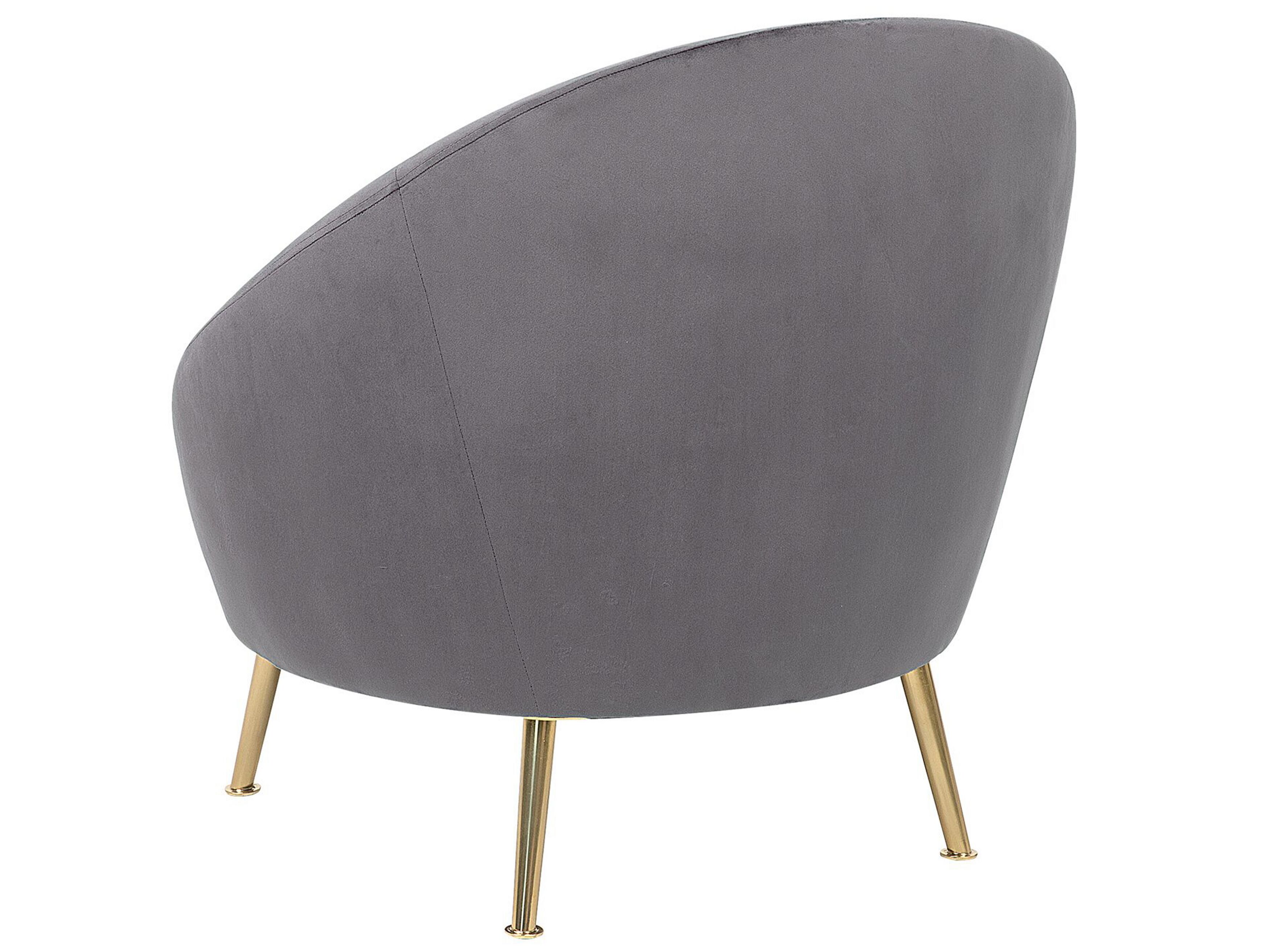 Velvet Accent Chair Grey LANGA Beliani.co.uk