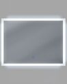 Specchio rettangolare da parete a LED 60 x 80 cm argento ADOUR_748371