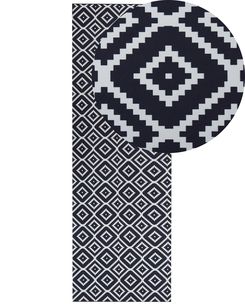 Matto kangas musta/valkoinen 80 x 240 cm KARUNGAL Matto kangas musta/valkoinen 80 x 240 cm KARUNGAL