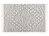 Teppich Wolle grau / weiß 160 x 230 cm geometrisches Muster Kurzflor SAVUR_862379