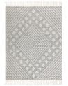 Tapis en laine 160 x 230 cm gris et blanc SAVUR_862379