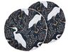 Conjunto de 2 almofadas de exterior com motivo de ave pretas ⌀ 40 cm PIANAZZO_882878
