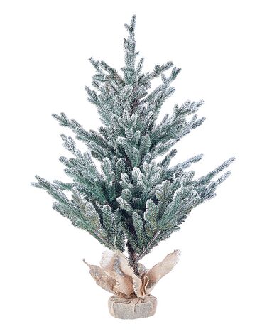 Frosted Christmas Tree in Jute Bag 90 cm Green RINGROSE