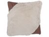 Set of 2 Faux Fur Cushions 42 x 42 cm Beige EHNAR_801481