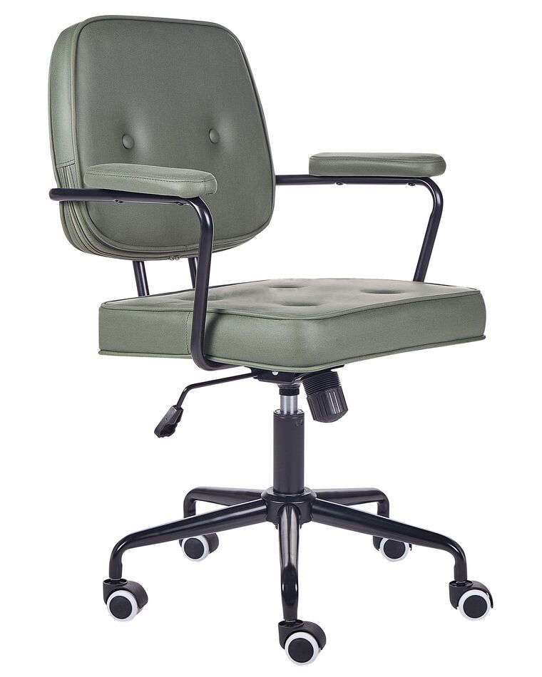 Chaise de bureau en cuir PU vert PAWNEE_851787