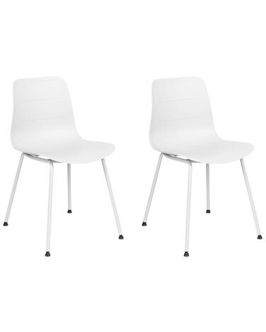 Set of 2 Dining Chairs White LOOMIS