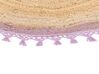 Okrúhly jutový koberec ⌀ 140 cm béžová a fialová MARTS_869919
