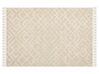 Teppich Baumwolle hellbeige 140 x 200 cm geometrisches Muster Kurzflor ARDAHAN_849130