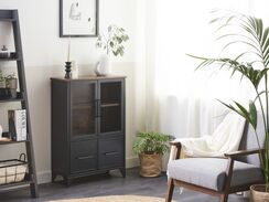 Lipasto musta/tumma puu 4 ovea VINCE