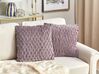 Set of 2 Velvet Pleated Cushions 45 x 45 cm Violet CHIRITA_892759