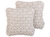 Conjunto de 2 cojines de macramé de algodón beige claro 45 x 45 cm KIZKALESI_905435