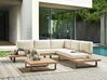 5 Seater Certified Acacia Wood Garden Corner Sofa Set Off White MYKONOS _878014
