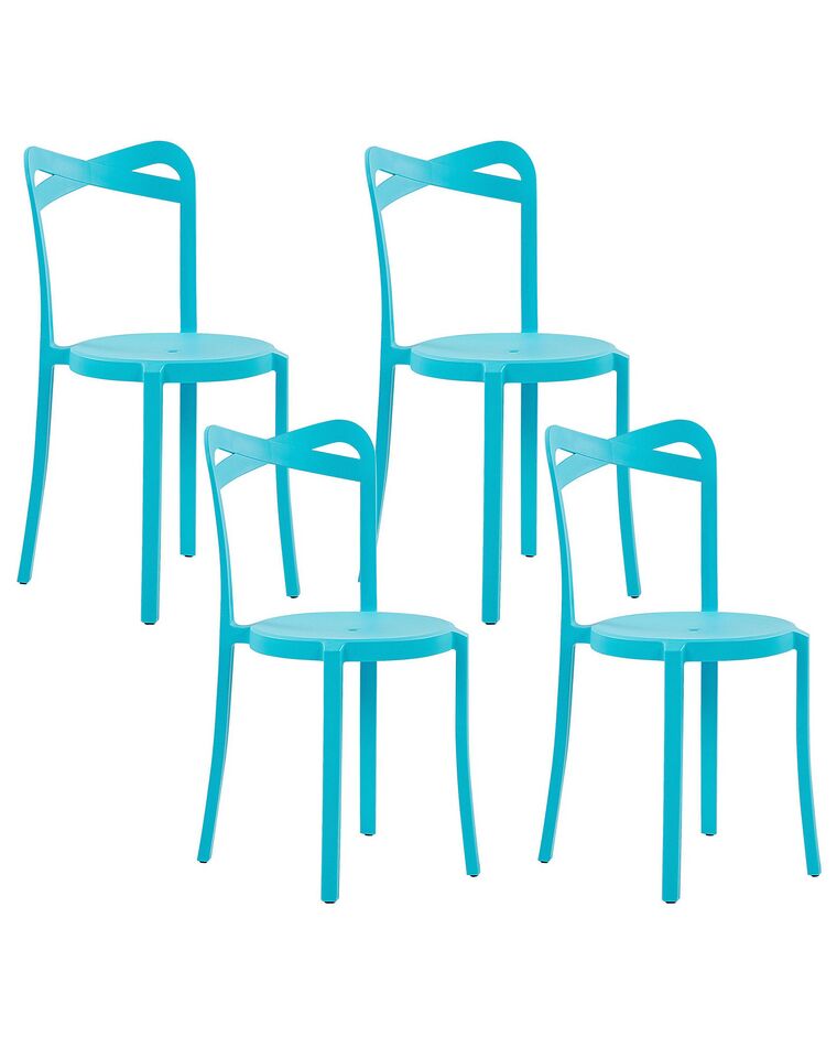 Lot de 4 chaises de jardin bleu turquoise CAMOGLI_809299