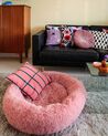 Faux Fur Pet Bed ø 80 cm Pink KULU_877580