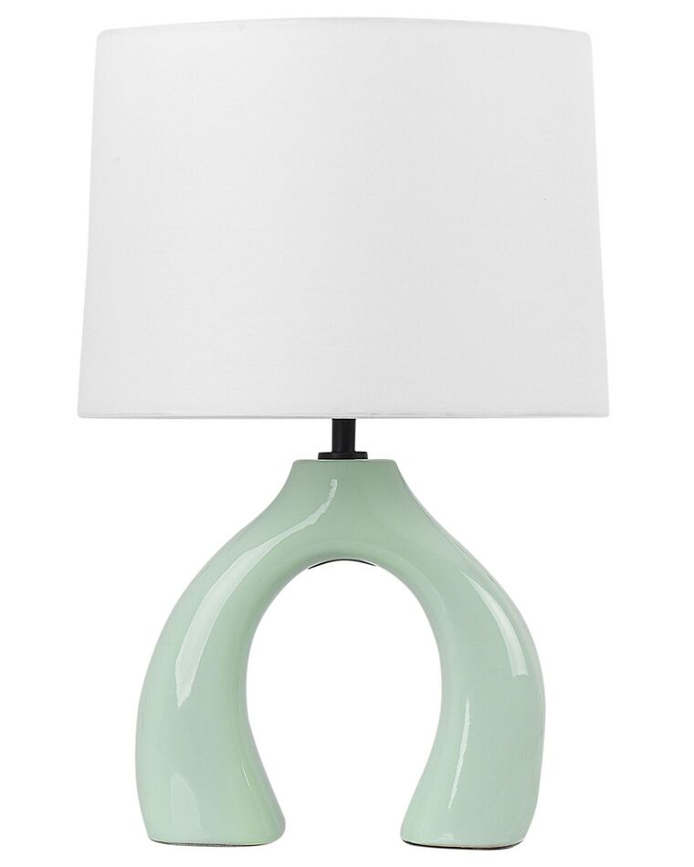Lámpara de mesa de cerámica verde claro ABBIE_891585